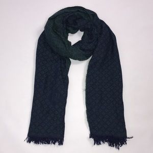 Carolina Herrera Dark Green and Navy Scarf